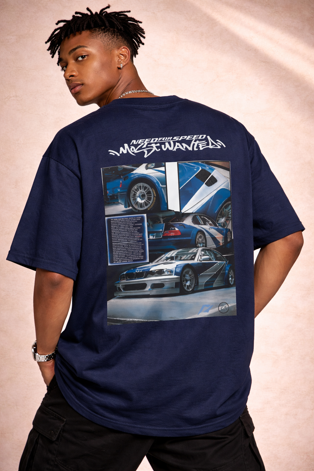 Midnight Racer “Most Wanted” Oversized T-Shirt – Premium Streetwear Car Graphic Tee