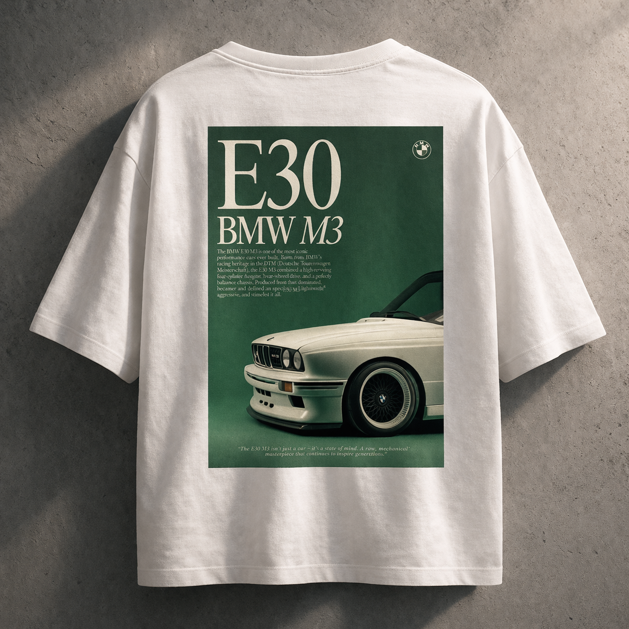 BMW E30 M3 Legacy Oversized T-Shirt – Vintage Motorsport Streetwear Tee