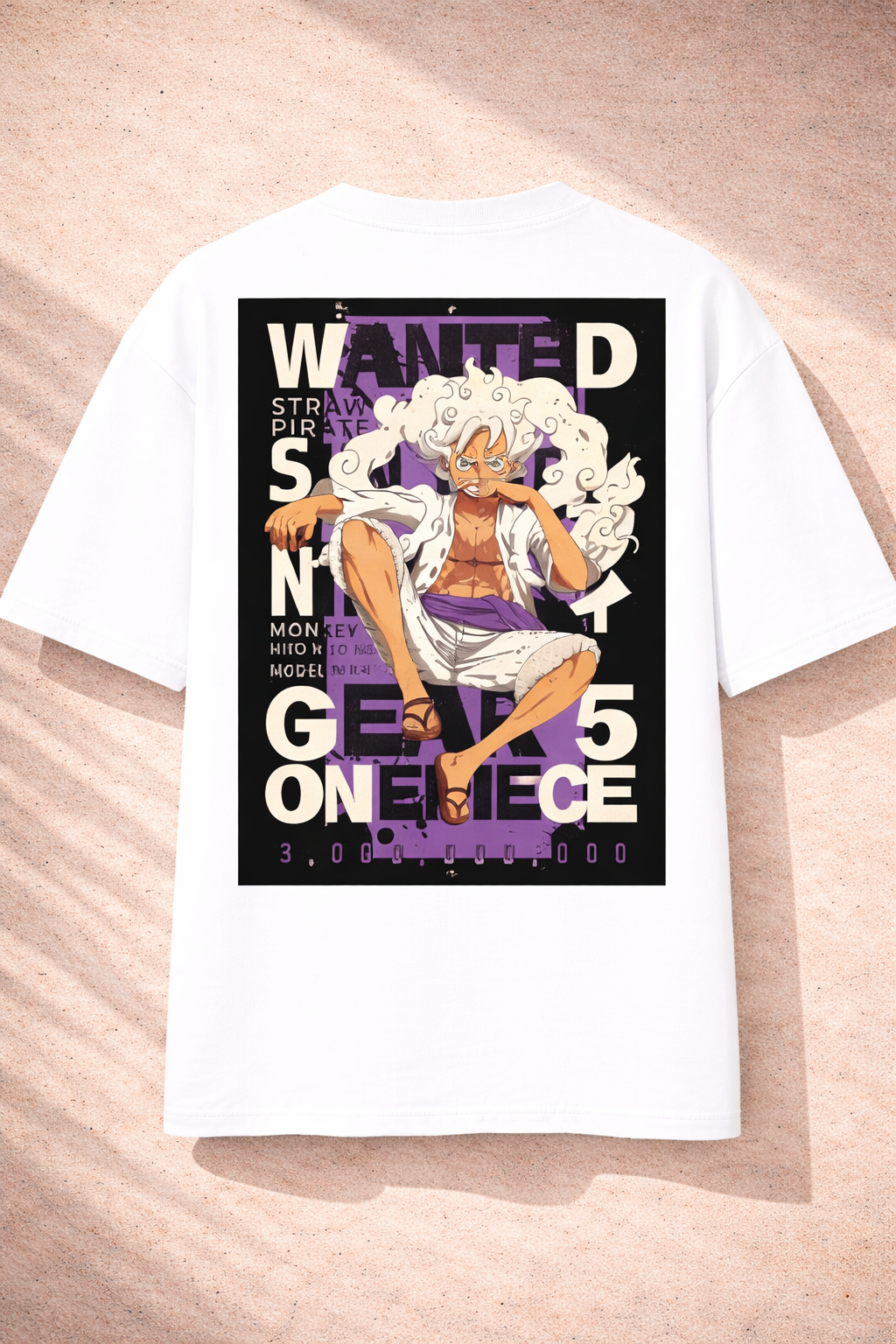 Gear 5 Luffy Wanted Poster Oversized T-Shirt – Ultimate Anime Streetwear