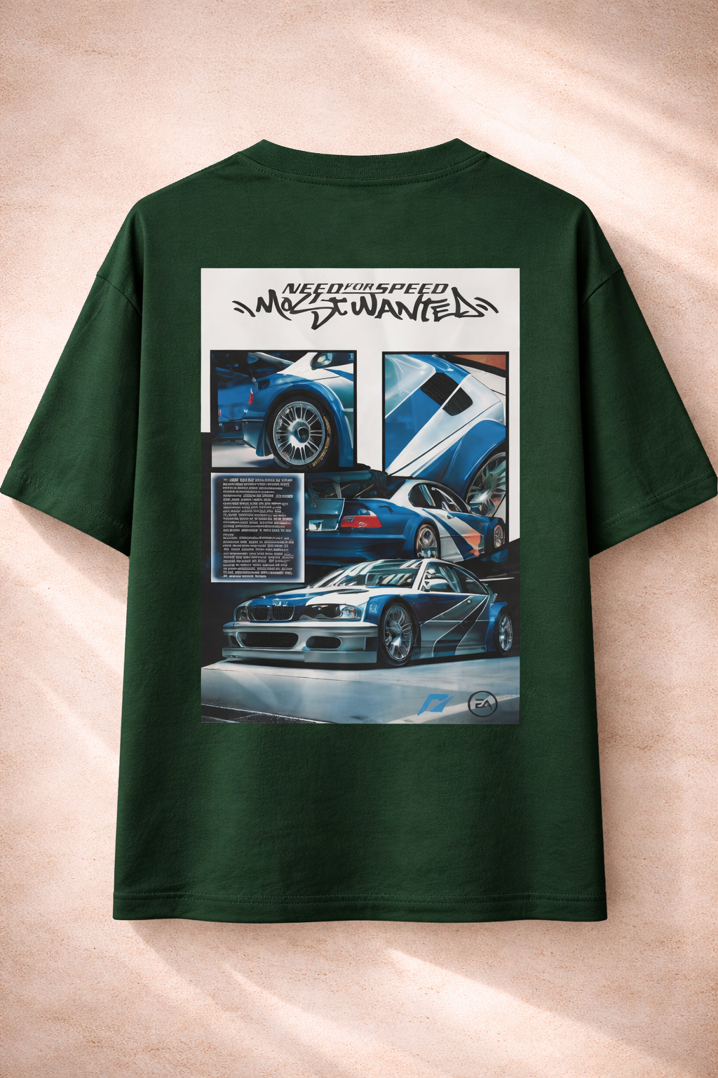 Midnight Racer “Most Wanted” Oversized T-Shirt – Premium Streetwear Car Graphic Tee
