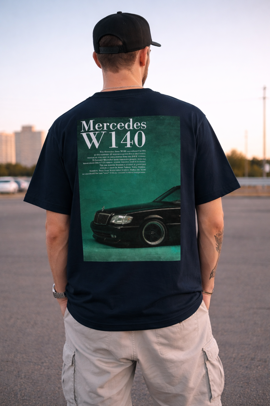 Mercedes W140 Heritage Oversized T-Shirt – Vintage Luxury Streetwear Tee