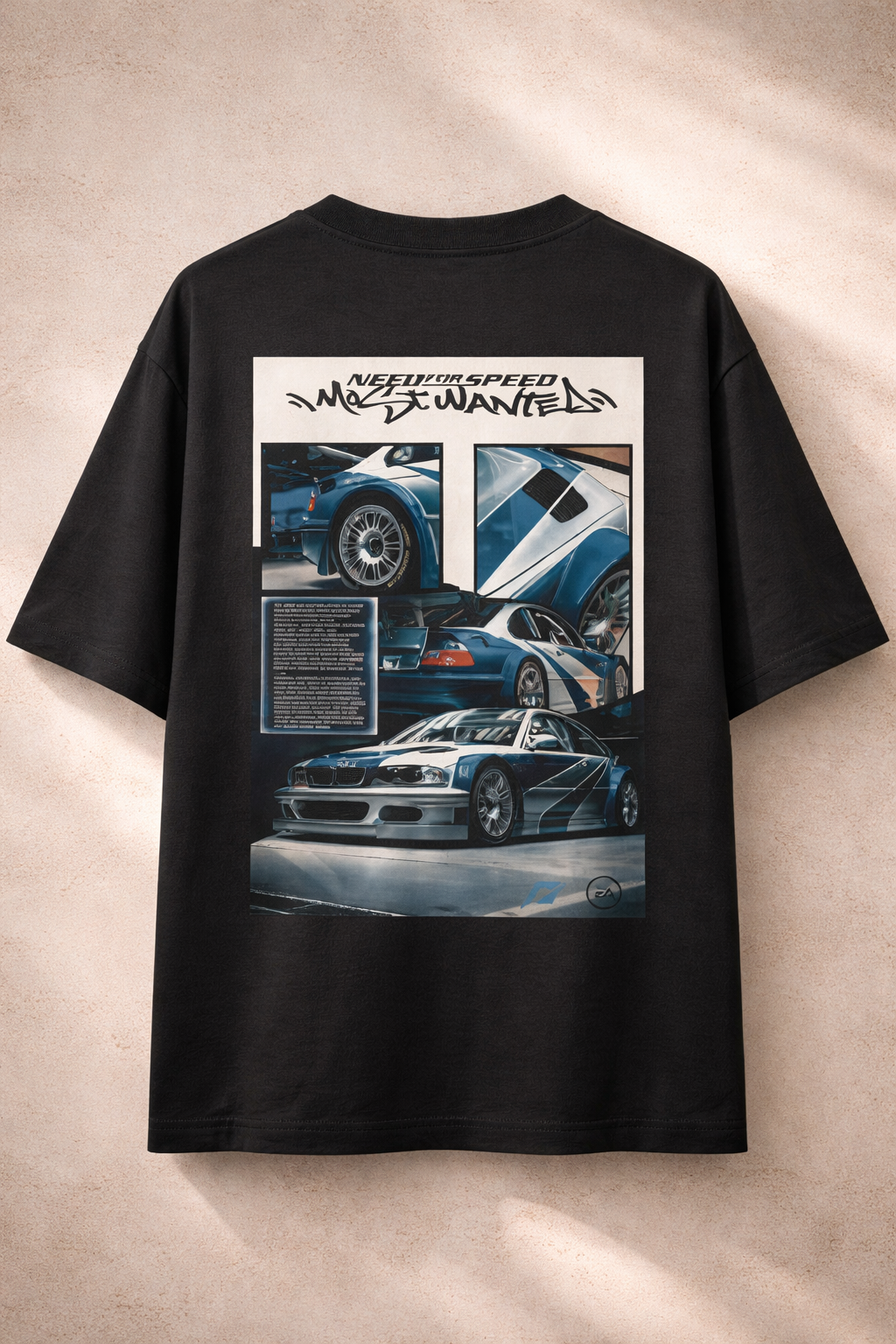 Midnight Racer “Most Wanted” Oversized T-Shirt – Premium Streetwear Car Graphic Tee
