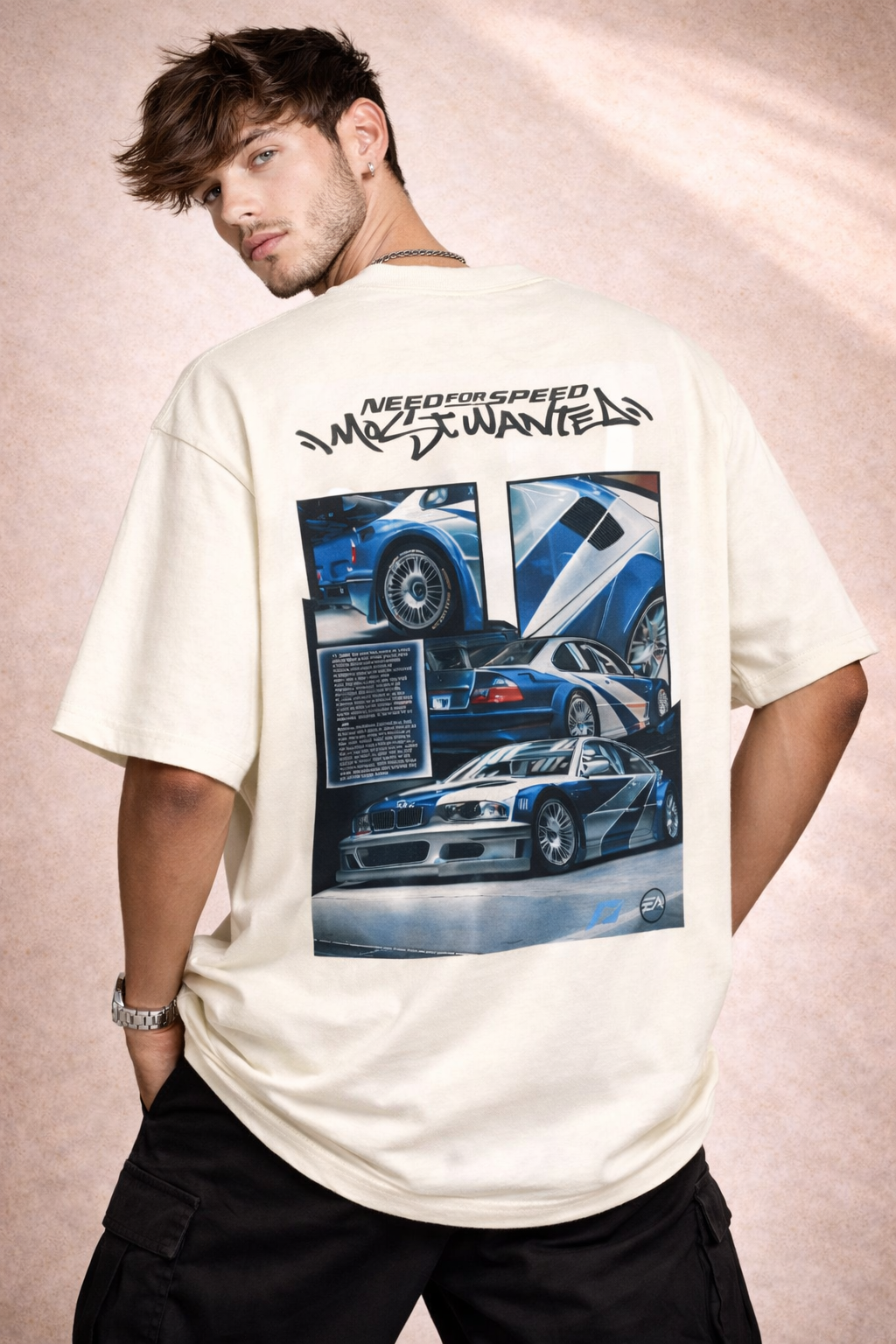 Midnight Racer “Most Wanted” Oversized T-Shirt – Premium Streetwear Car Graphic Tee