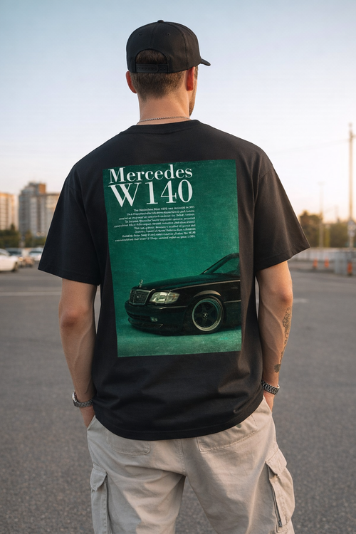 Mercedes W140 Heritage Oversized T-Shirt – Vintage Luxury Streetwear Tee