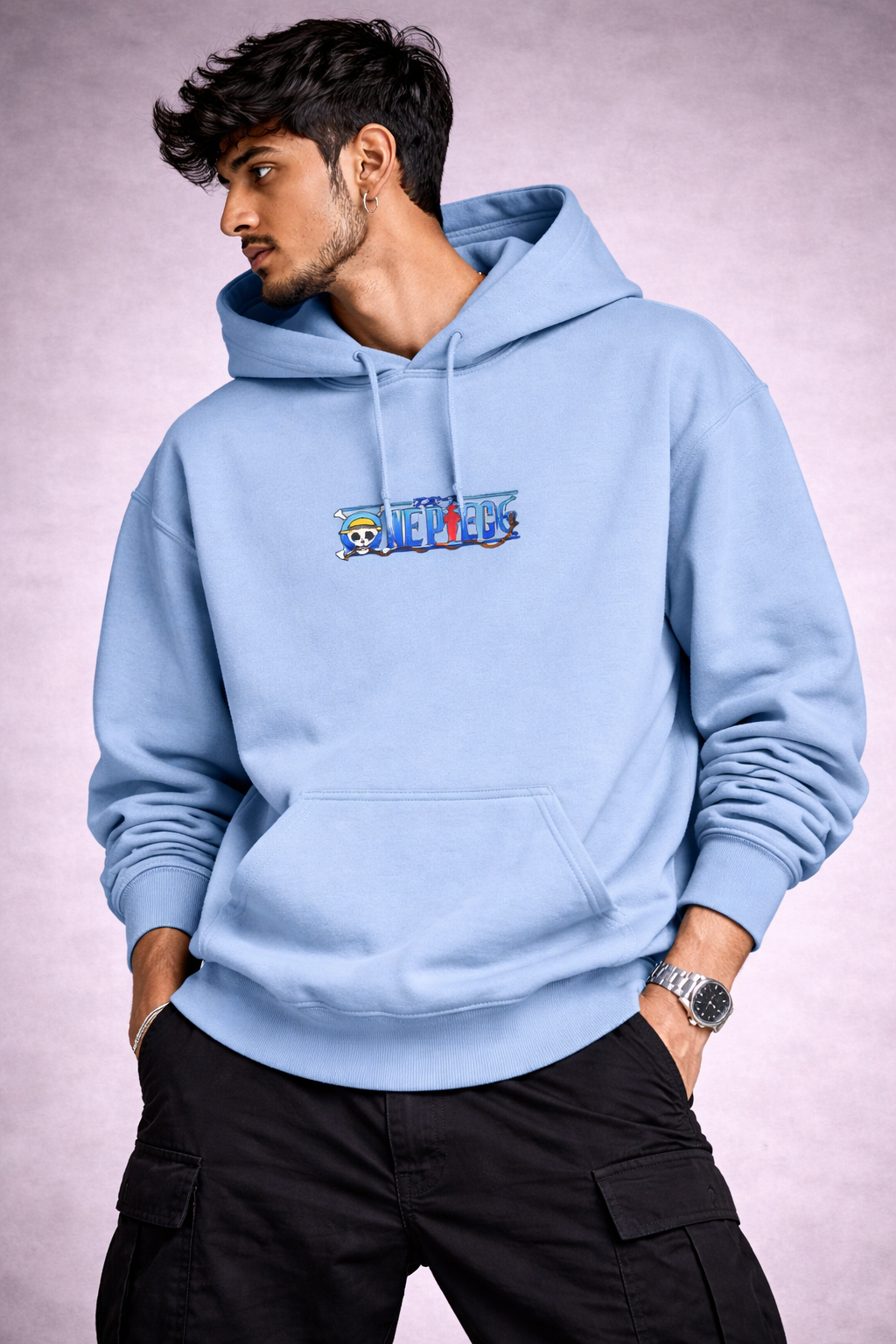 One Piece Pirate Logo Oversized Hoodie – Anime Streetwear