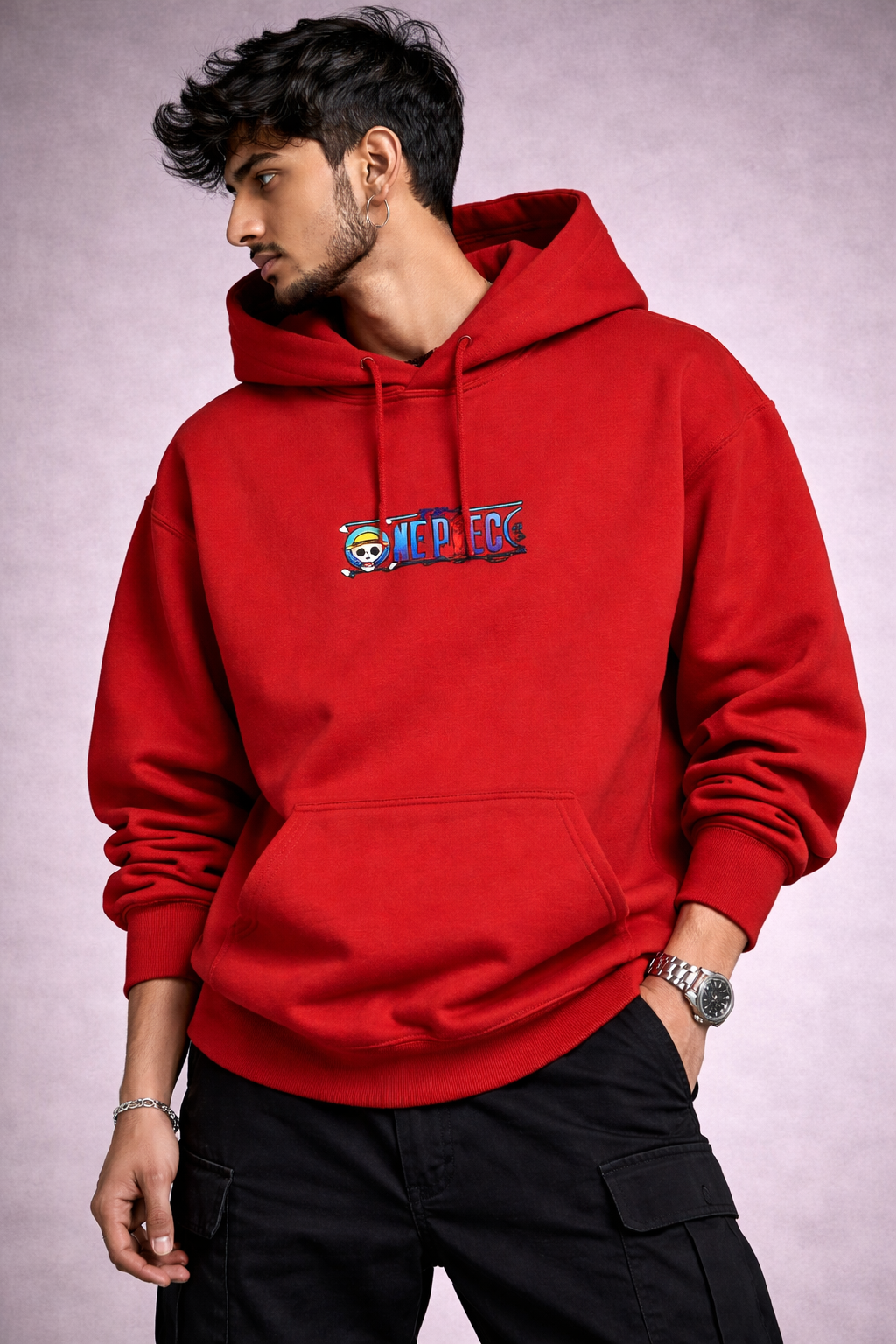 One Piece Pirate Logo Oversized Hoodie – Anime Streetwear