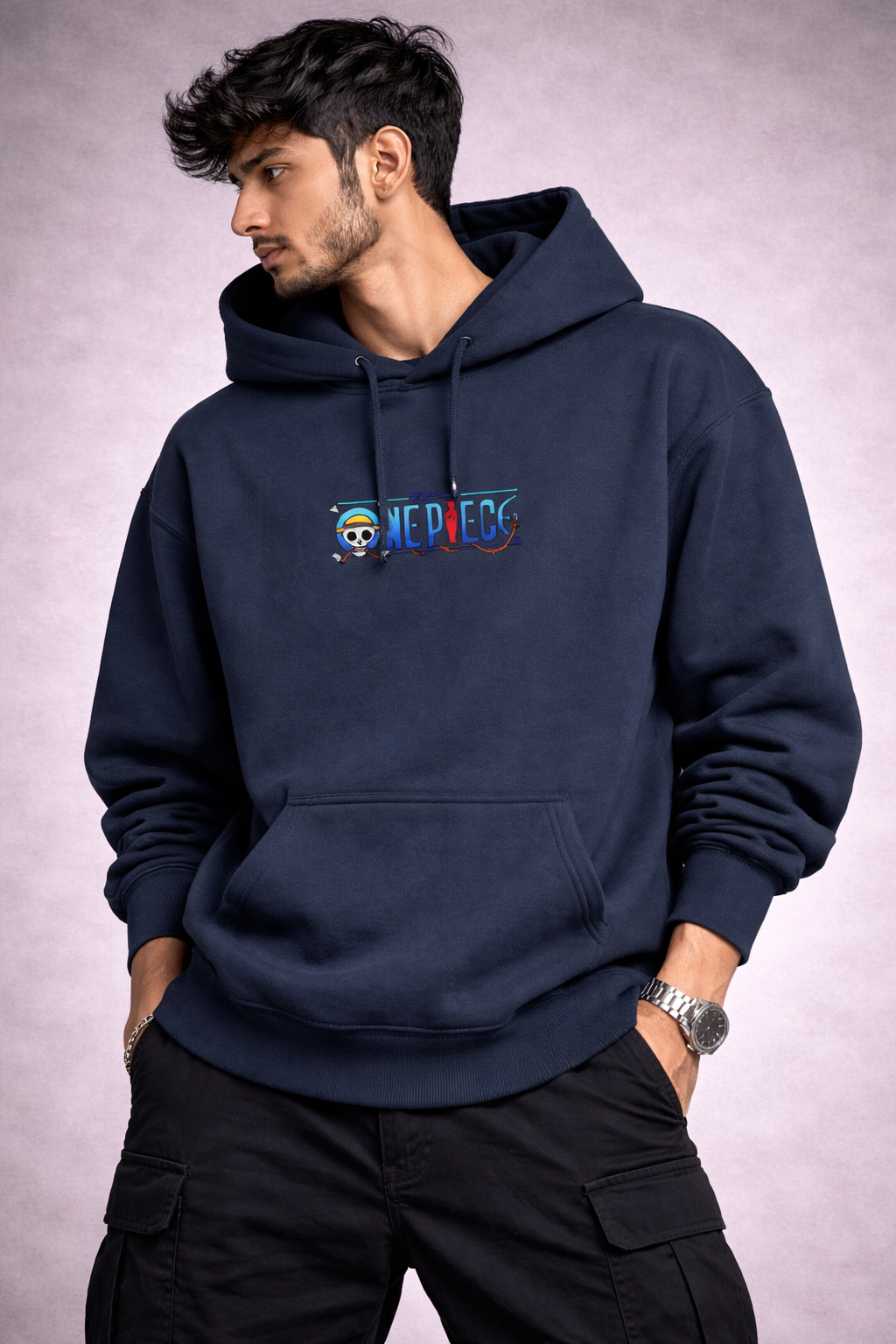 One Piece Pirate Logo Oversized Hoodie – Anime Streetwear