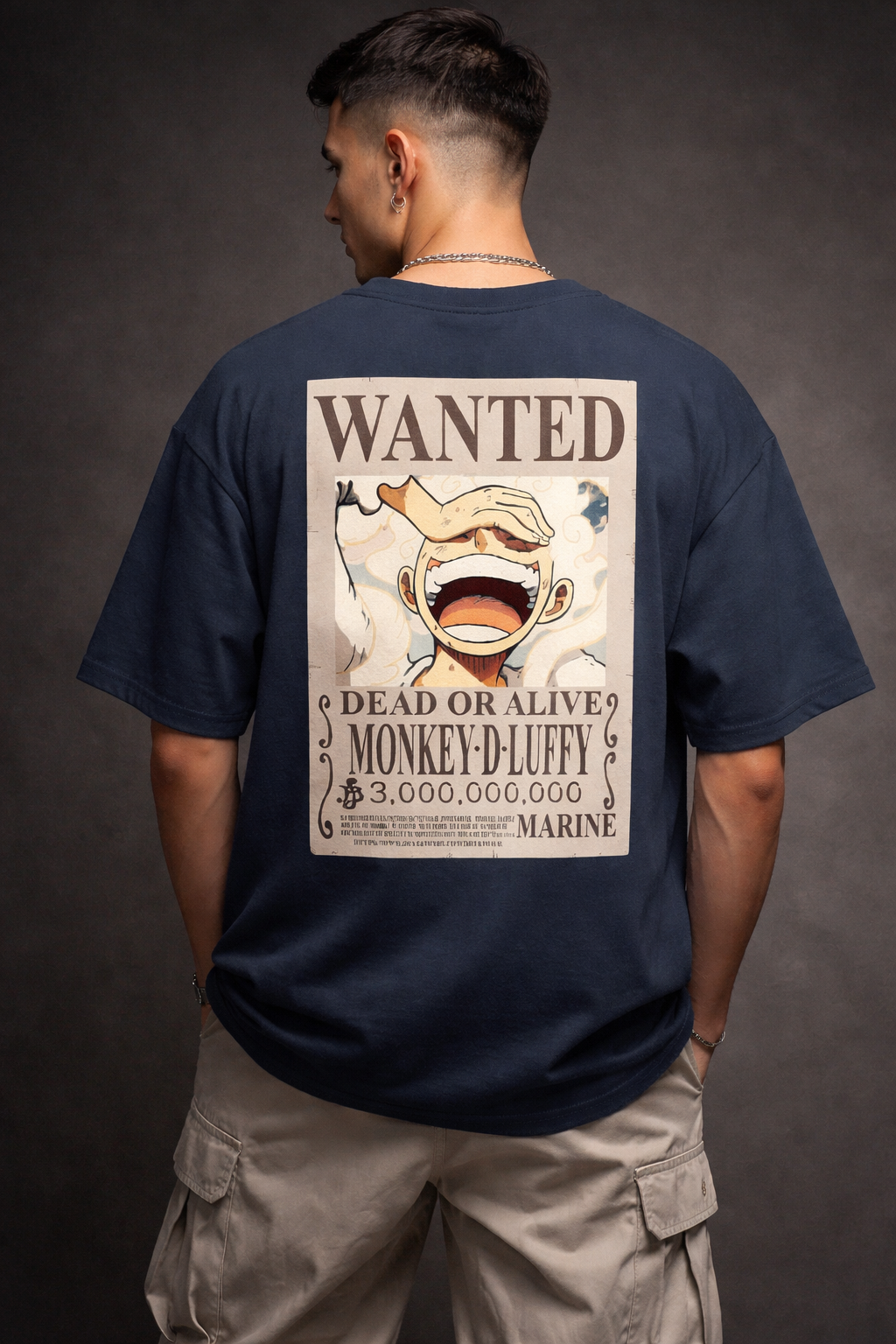 Monkey D. Luffy Wanted Poster Oversized Anime T-Shirt | One Piece Streetwear Tee