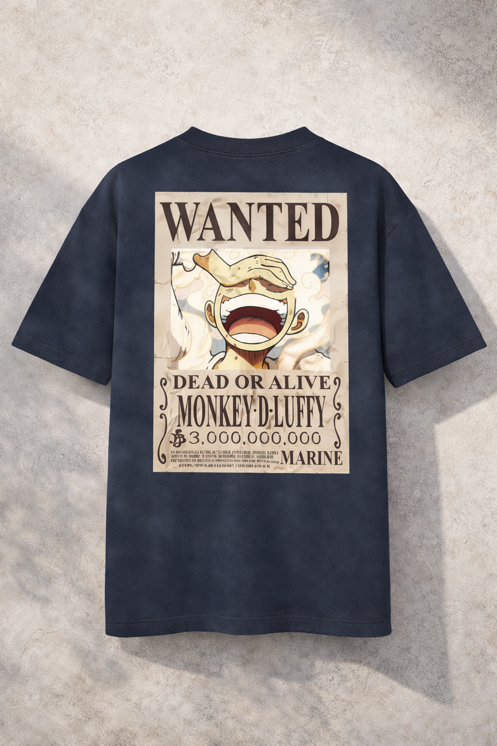 Monkey D. Luffy Wanted Poster Oversized Anime T-Shirt | One Piece Streetwear Tee