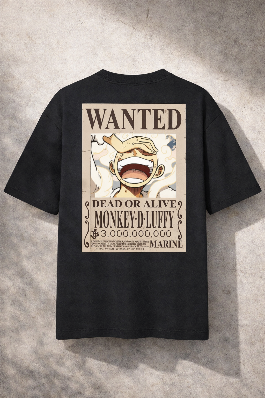 Monkey D. Luffy Wanted Poster Oversized Anime T-Shirt | One Piece Streetwear Tee