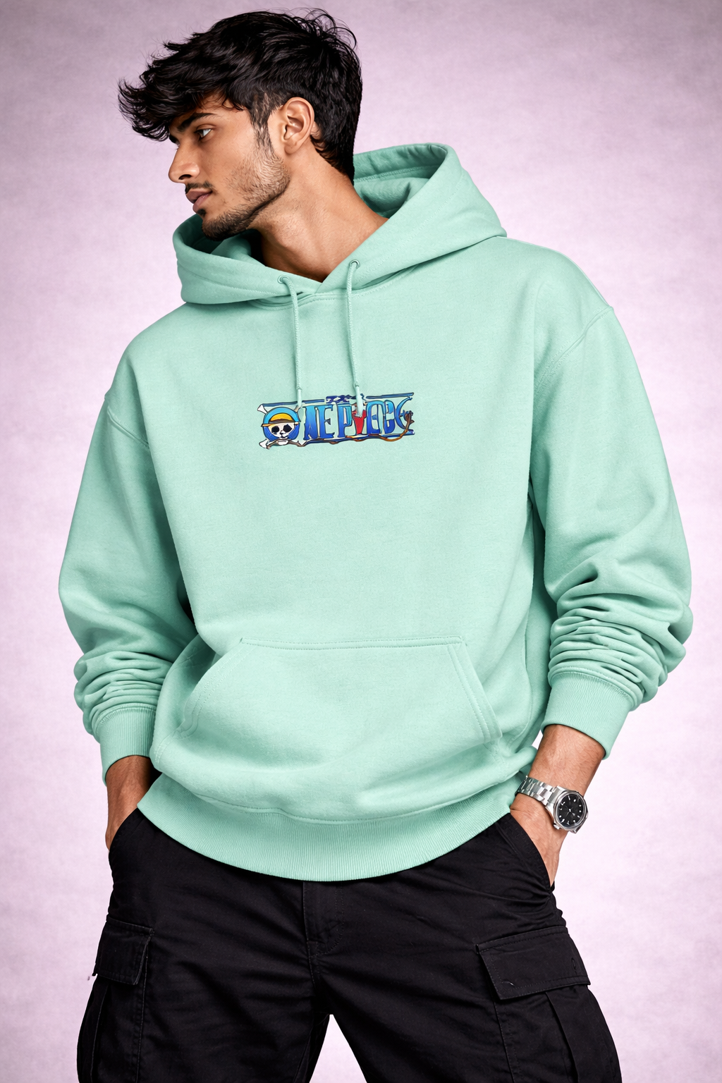 One Piece Pirate Logo Oversized Hoodie – Anime Streetwear