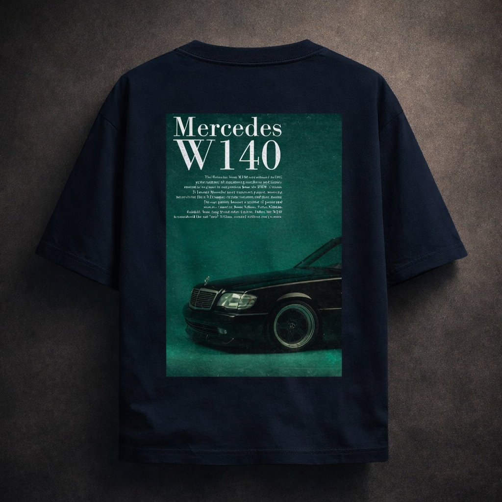 Mercedes W140 Heritage Oversized T-Shirt – Vintage Luxury Streetwear Tee