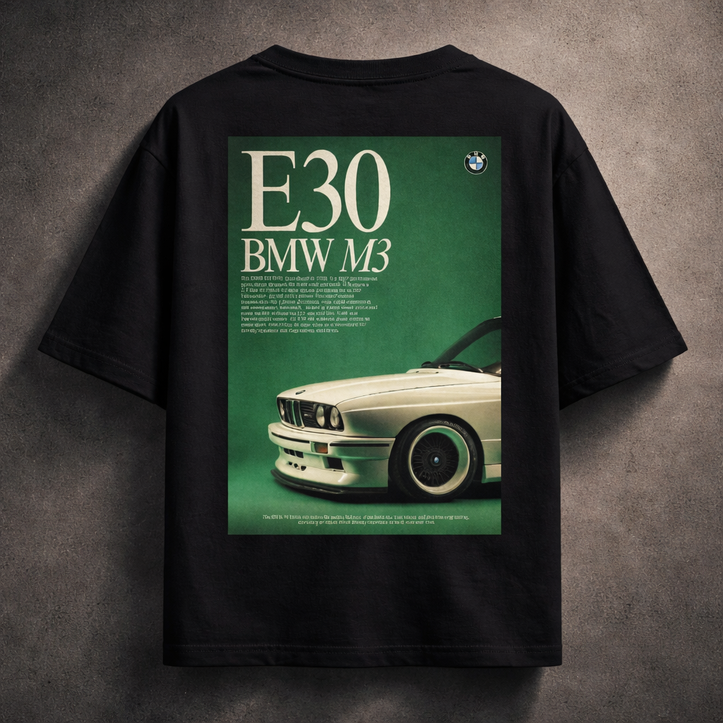 BMW E30 M3 Legacy Oversized T-Shirt – Vintage Motorsport Streetwear Tee