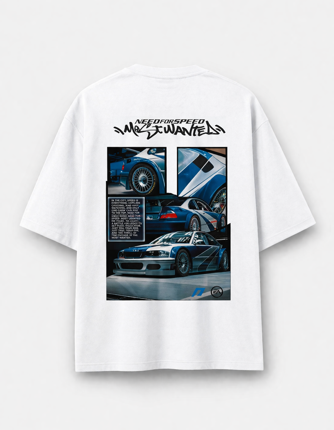 Midnight Racer “Most Wanted” Oversized T-Shirt – Premium Streetwear Car Graphic Tee