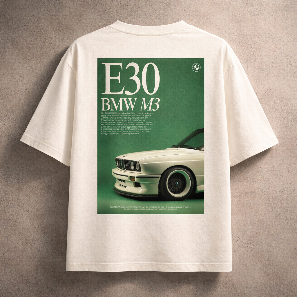 BMW E30 M3 Legacy Oversized T-Shirt – Vintage Motorsport Streetwear Tee