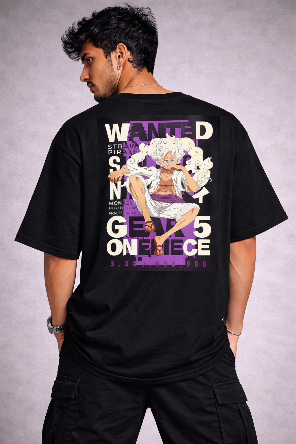 Gear 5 Luffy Wanted Poster Oversized T-Shirt – Ultimate Anime Streetwear