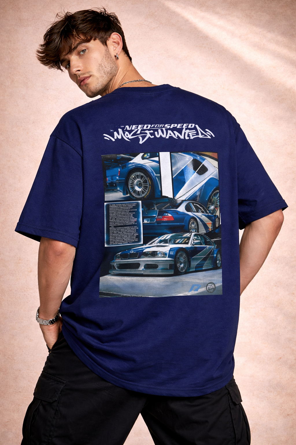 Midnight Racer “Most Wanted” Oversized T-Shirt – Premium Streetwear Car Graphic Tee