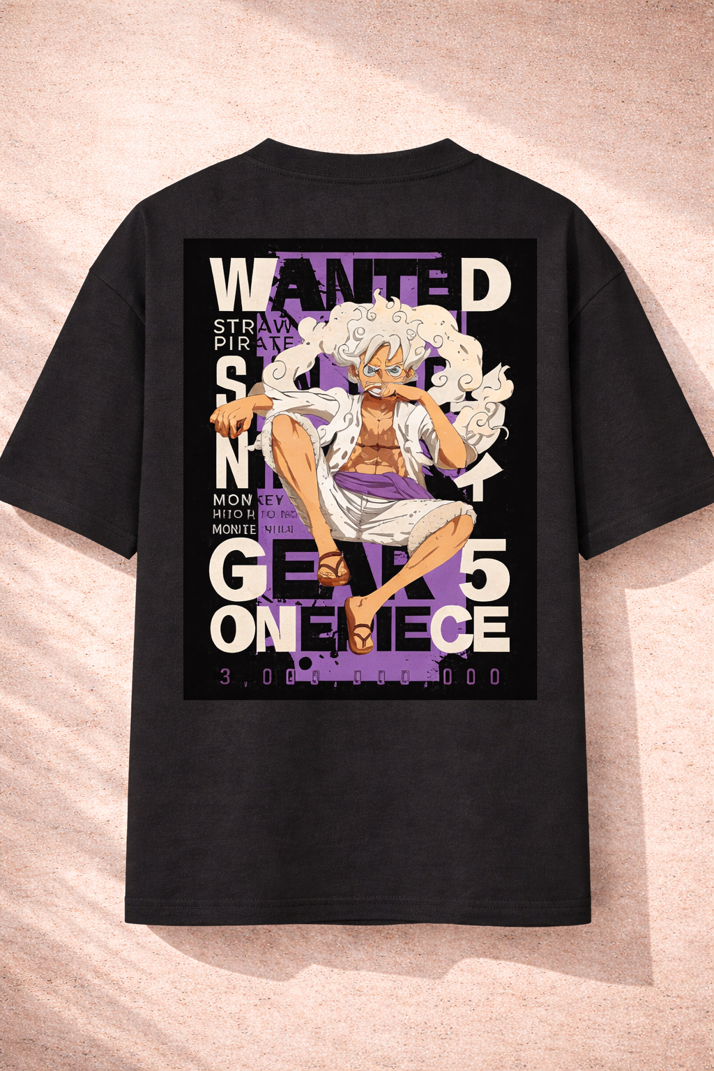 Gear 5 Luffy Wanted Poster Oversized T-Shirt – Ultimate Anime Streetwear